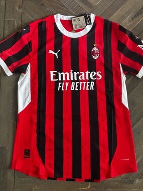 PUMA AC Milan 125 Years Officially Licensed Soccer Jersey Red Black White XL